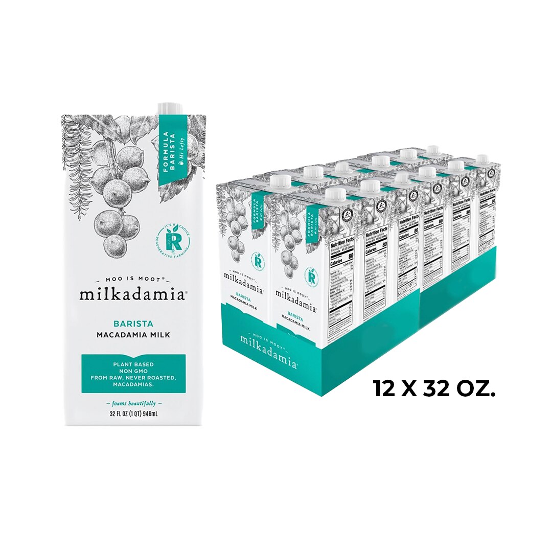 Milkadamia Barista Macadamia Milk, 32 oz Carton (12/Case)