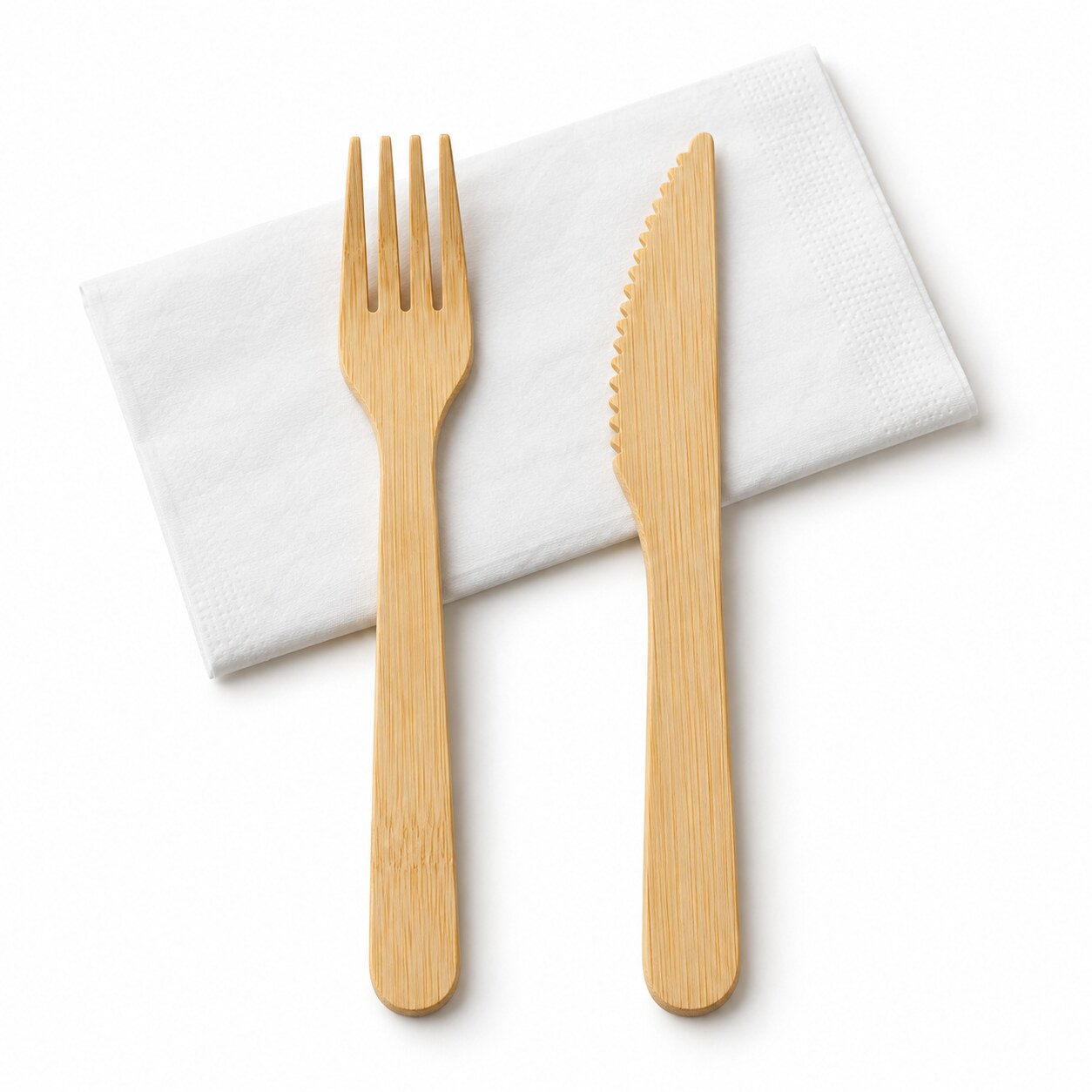 Solex Bamboo Cutlery Kits with Fork, Knife & Napkin (200/Case)